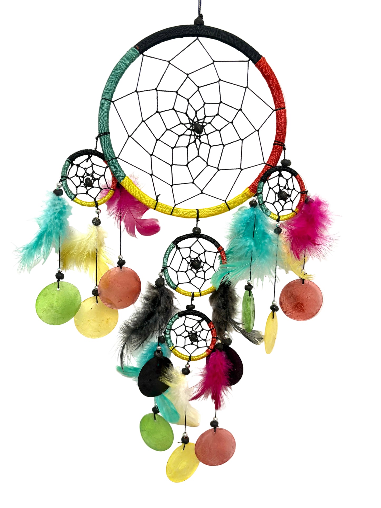 LARGE MUTLICOLOURED RASTA RAINBOW DREAM CATCHER