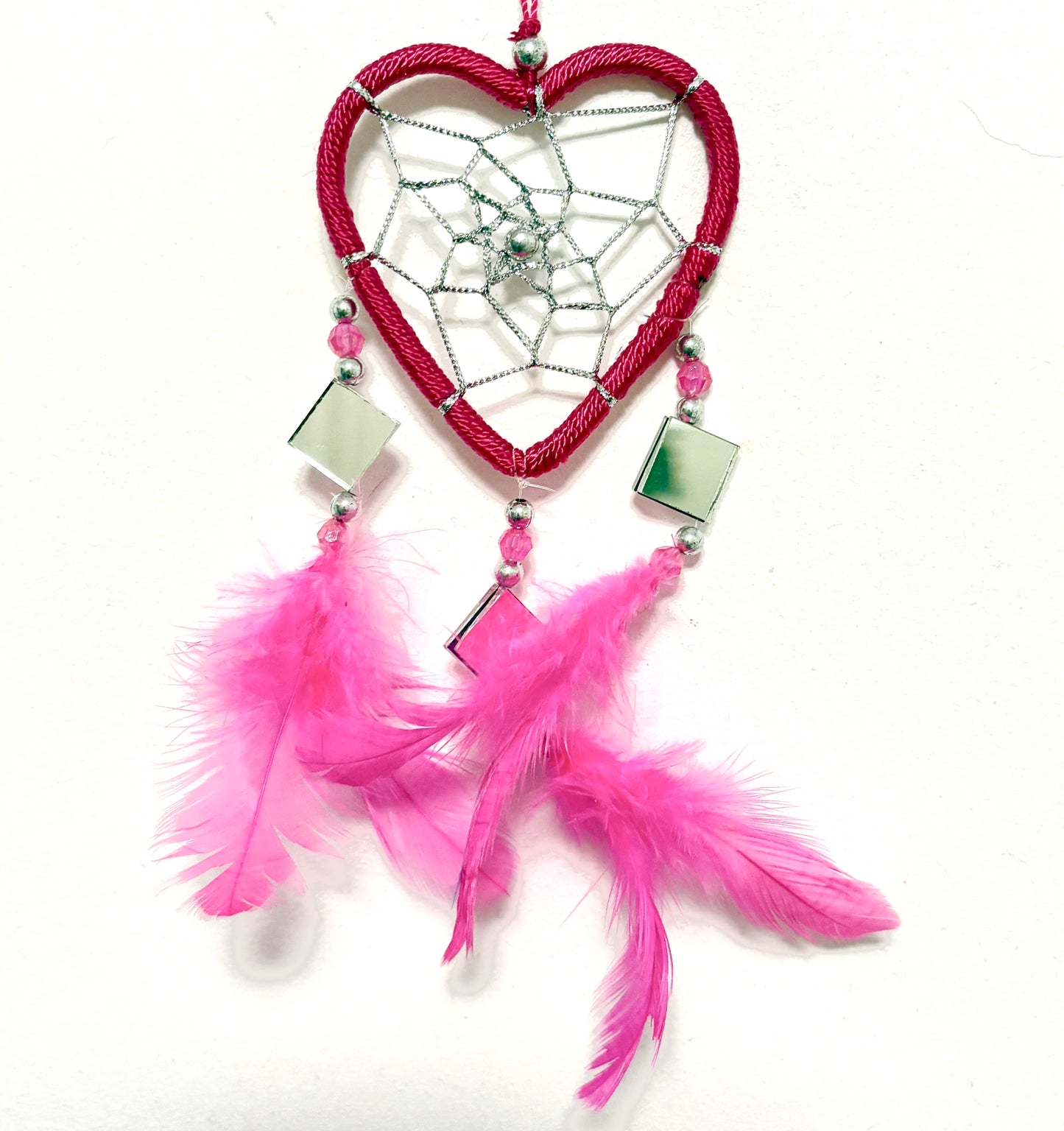SMALL PINK HEART DREAM CATCHER