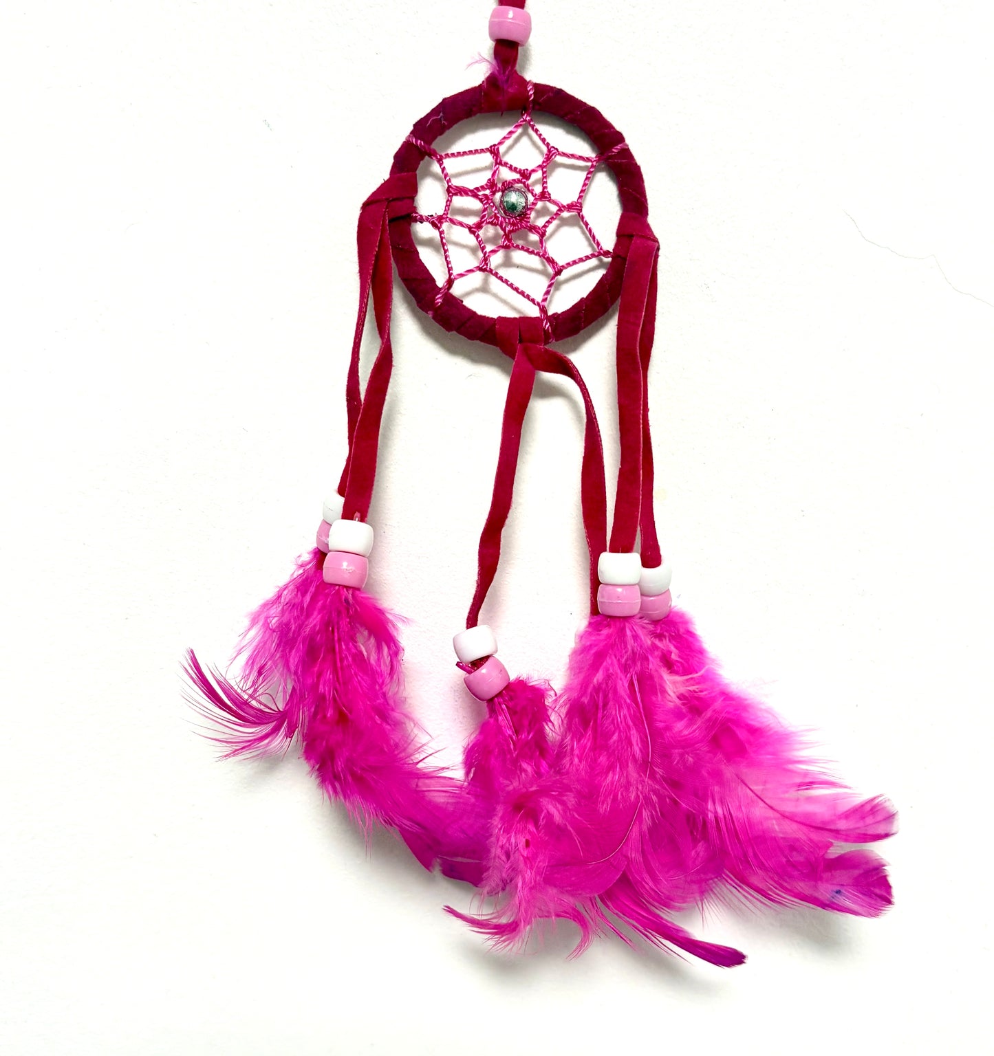 SMALL PINK SUEDE DREAM CATCHER