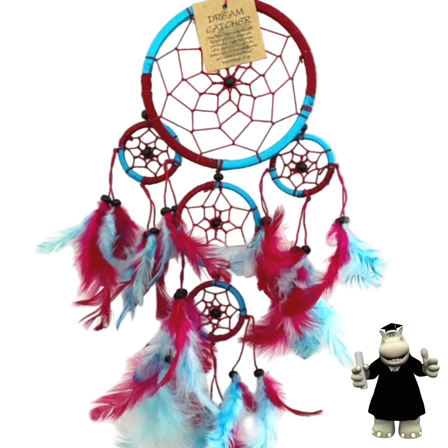 WEST HAM ASTON VILLA BURNLEY CLARET & BLUE ROUND FOOTBALL DREAM CATCHER