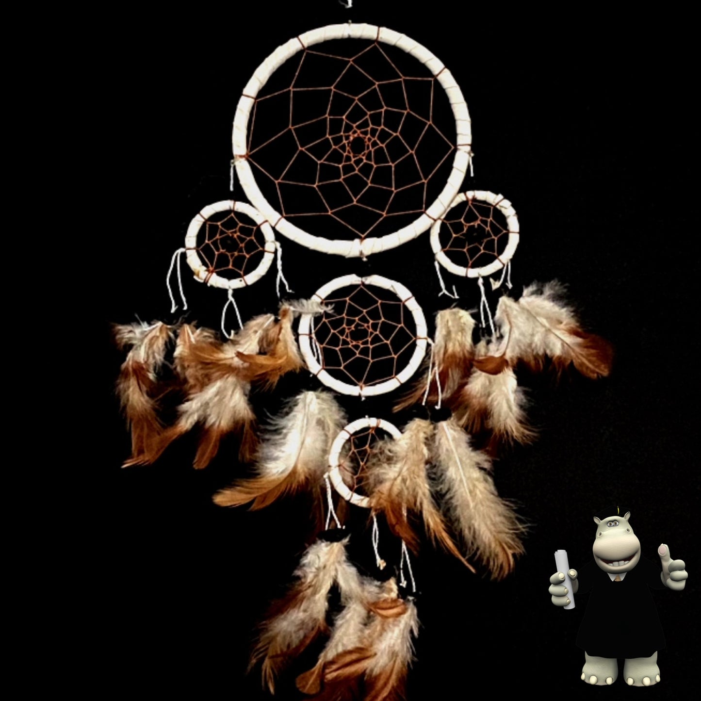 WHITE LEATHER SUEDE DREAM CATCHER