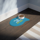 Customised Personalized Pet Feeding Mat — "This Eating Area Belongs to (Pet's Name)" Blue