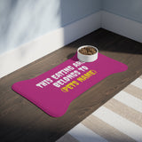 Customised Personalized Pet Feeding Mat — "This Eating Area Belongs to (Pet's Name)" Pink