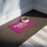 Customised Personalized Pet Feeding Mat — "This Eating Area Belongs to (Pet's Name)" Pink