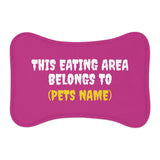 Customised Personalized Pet Feeding Mat — "This Eating Area Belongs to (Pet's Name)" Pink