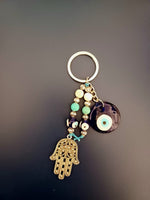 Evil Eye Hand of Hamsa Keyring – Protection & Good Luck Charm, Handcrafted Gift, Stylish Keychain