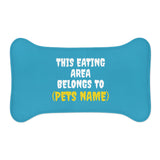 Customised Personalized Pet Feeding Mat — "This Eating Area Belongs to (Pet's Name)" Blue