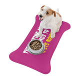 Customised Personalized Pet Feeding Mat — "This Eating Area Belongs to (Pet's Name)" Pink