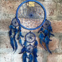 EXTRA LARGE BLUE ROUND DREAM CATCHER 22cm (8.5INCHES) WIDE