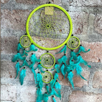 EXTRA LARGE GREEN ROUND DREAM CATCHER 22cm (8.5INCHES) WIDE