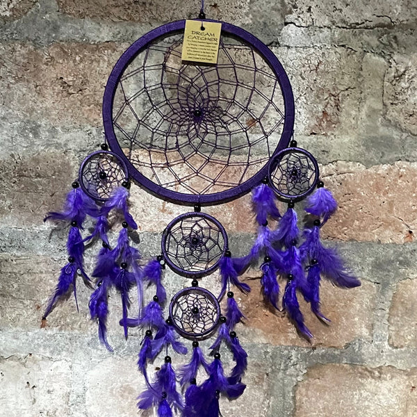 EXTRA LARGE PURPLE ROUND DREAM CATCHER 22cm (8.5INCHES) WIDE