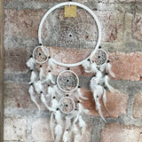 EXTRA LARGE WHITE ROUND DREAM CATCHER 22cm (8.5INCHES) WIDE