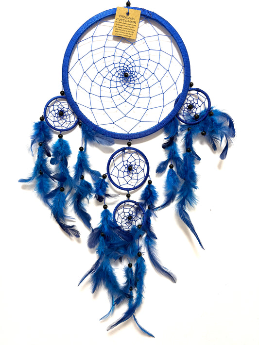 EXTRA LARGE BLUE ROUND DREAM CATCHER 22cm (8.5INCHES) WIDE