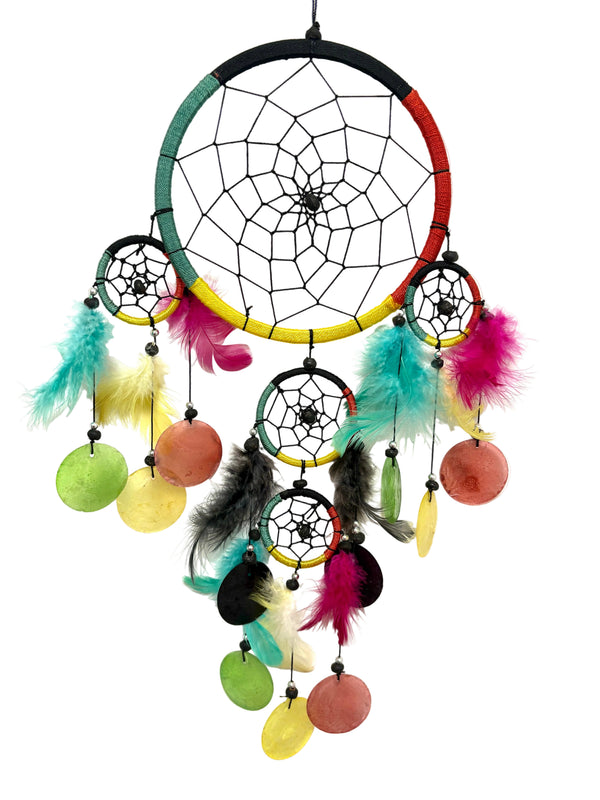 LARGE MUTLICOLOURED RASTA RAINBOW DREAM CATCHER
