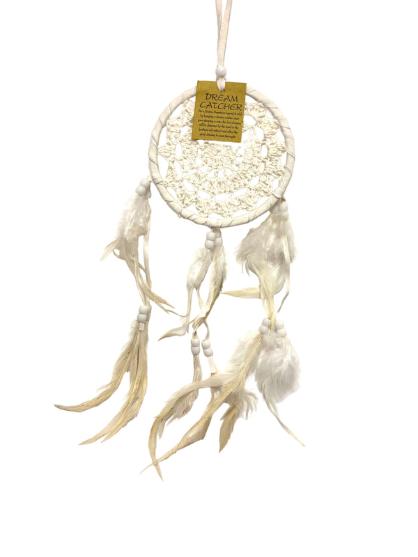 WHITE EMBROIDERED DREAM CATCHER