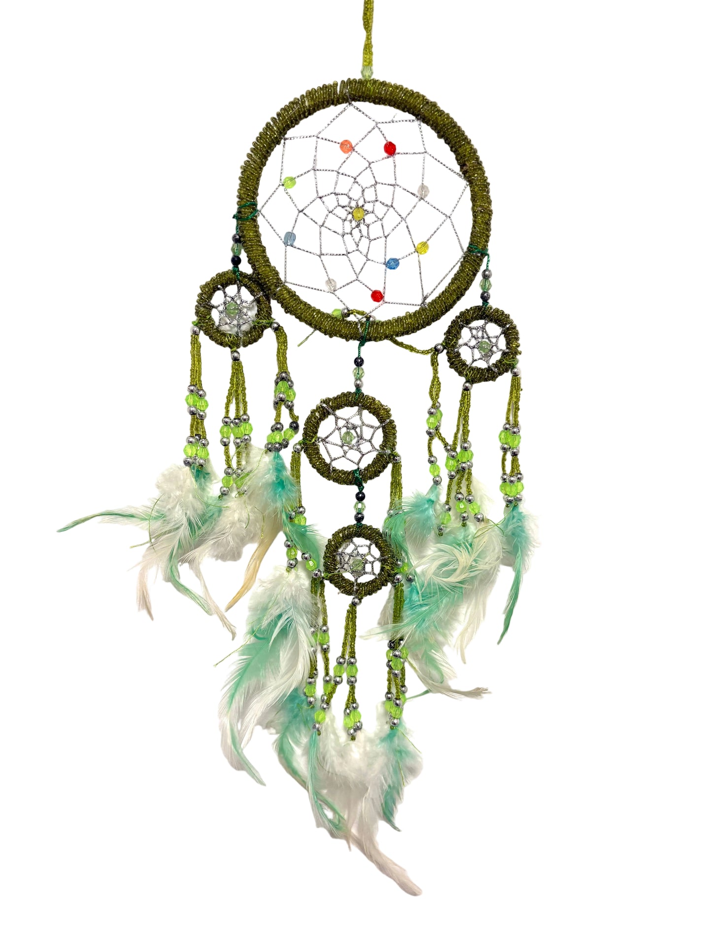 GREEN SPARKLY DREAM CATCHER