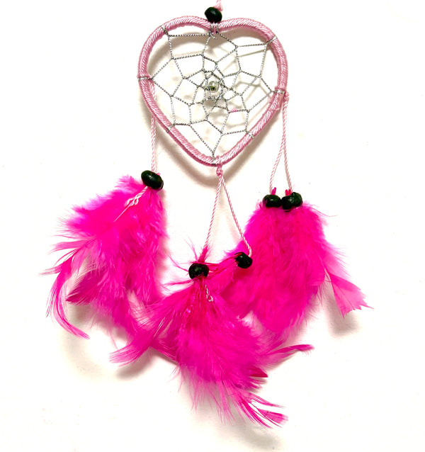 SMALL PINK HEART DREAM CATCHER