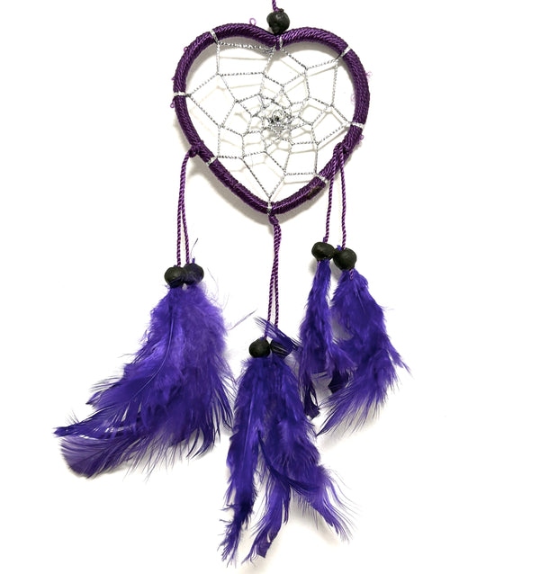 SMALL PURPLE HEART DREAM CATCHER