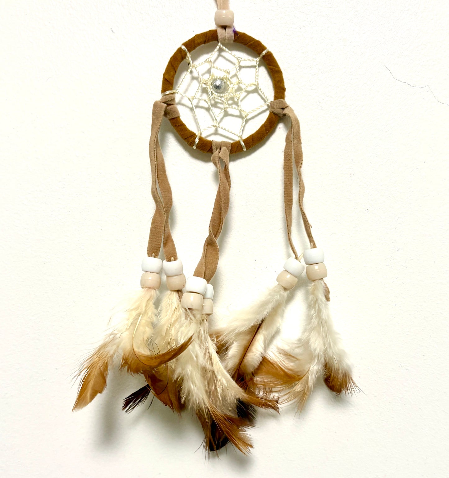 SMALL BROWN SUEDE DREAM CATCHER