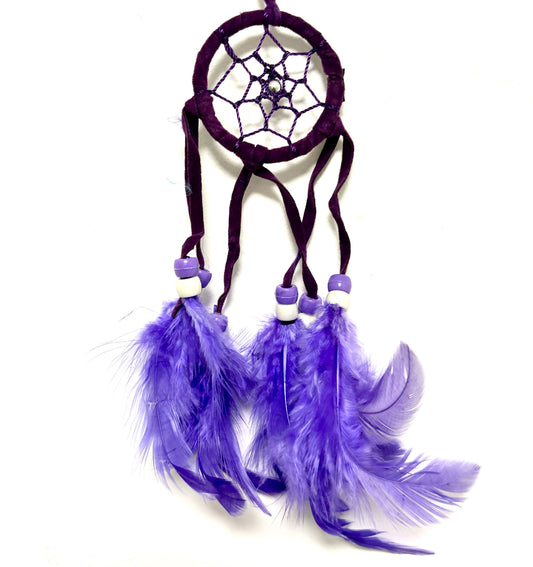 SMALL PURPLE SUEDE DREAM CATCHER