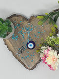 Evil Eye Keyring With Beaded Charms Turkish & Greek Protection Symbol