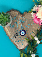 Evil Eye Keyring With Beaded Charms Turkish & Greek Protection Symbol