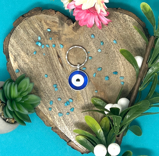 Evil Eye Keyring – Protection & Good Luck Charm, Handcrafted Gift, Stylish Keychain