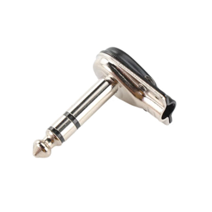 2 x Black Pancake Jack Plugs Nickel Plated Mono Right Angle 1/4 inch Connectors