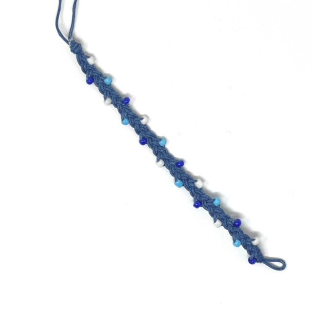 Colourful Woven Tie Up Anklet Bracelet with Coloured Beads