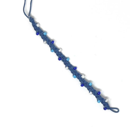Colourful Woven Tie Up Anklet Bracelet with Coloured Beads