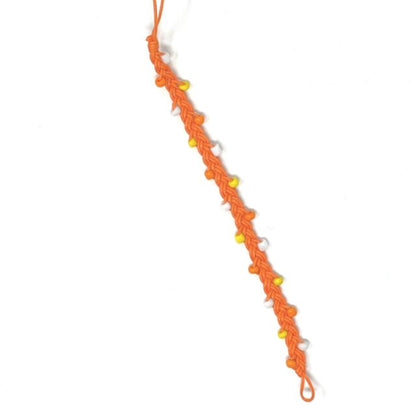 Colourful Woven Tie Up Anklet Bracelet with Coloured Beads