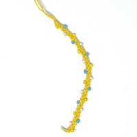 Colourful Woven Tie Up Anklet Bracelet with Coloured Beads