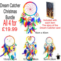 4 x Rainbow Multicoloured Dream Catcher Bundle Box Set