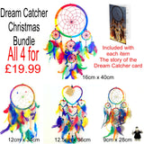 4 x Rainbow Multicoloured Dream Catcher Bundle Box Set