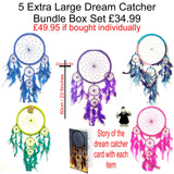 5 x Extra Large Dream Catcher Bundle Box Set in various colours