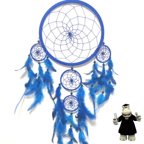EXTRA LARGE BLUE ROUND DREAM CATCHER 22cm (8.5INCHES) WIDE