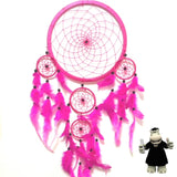 EXTRA LARGE PINK ROUND DREAM CATCHER 22cm (8.5INCHES) WIDE