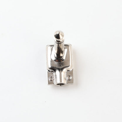 2 x Square Pancake Jack Plugs Nickel Plated Mono Right Angle 1/4 inch Connectors