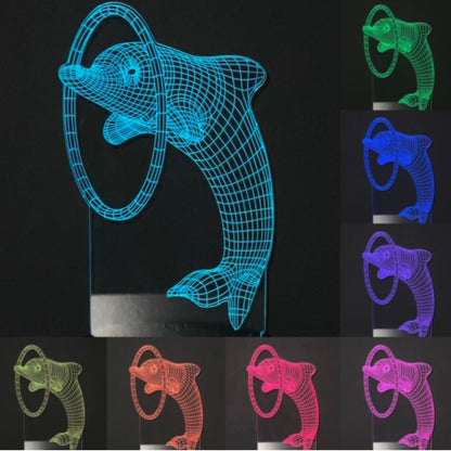DOLPHIN 3D MULTICOLOURED KIDS NIGHT LIGHT