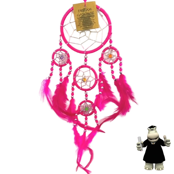 PINK SILVER BEADED DREAM CATCHER