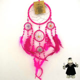 PINK SILVER BEADED DREAM CATCHER