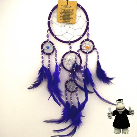 PURPLE SILVER BEADED DREAM CATCHER