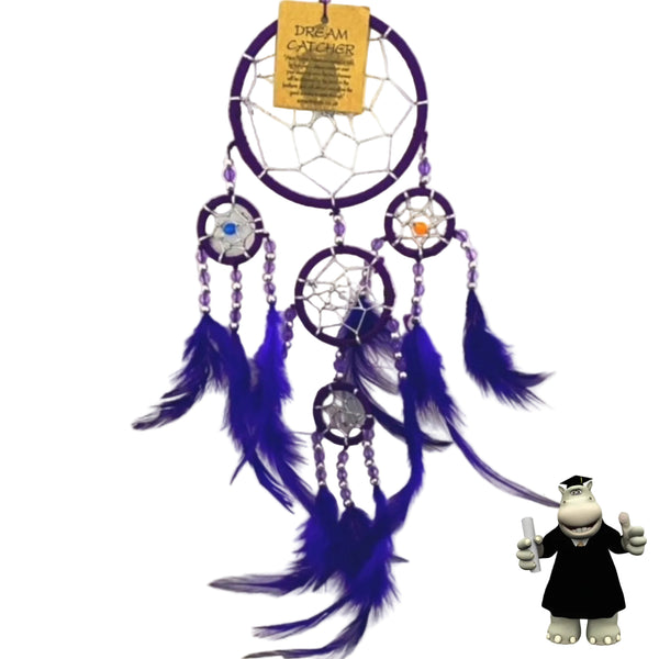 PURPLE SILVER BEADED DREAM CATCHER