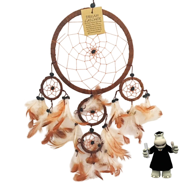 LARGE BROWN LEATHER SUEDE DREAM CATCHER - Smart Hippo