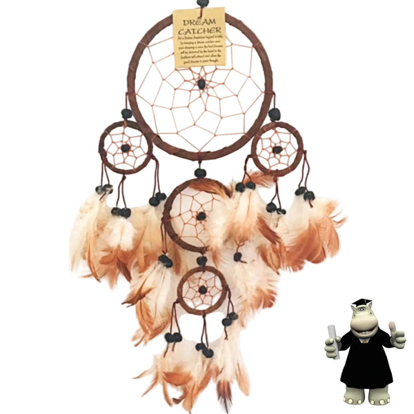 BROWN LEATHER SUEDE DREAM CATCHER