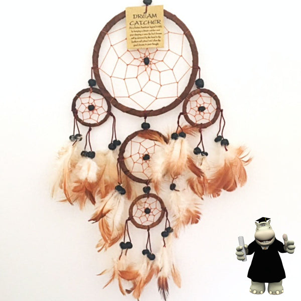 BROWN LEATHER SUEDE DREAM CATCHER