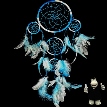MANCHESTER CITY COVENTRY CITY LIGHT BLUE & WHITE ROUND FOOTBALL DREAM CATCHER