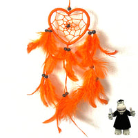 SMALL ORANGE HEART DREAM CATCHER