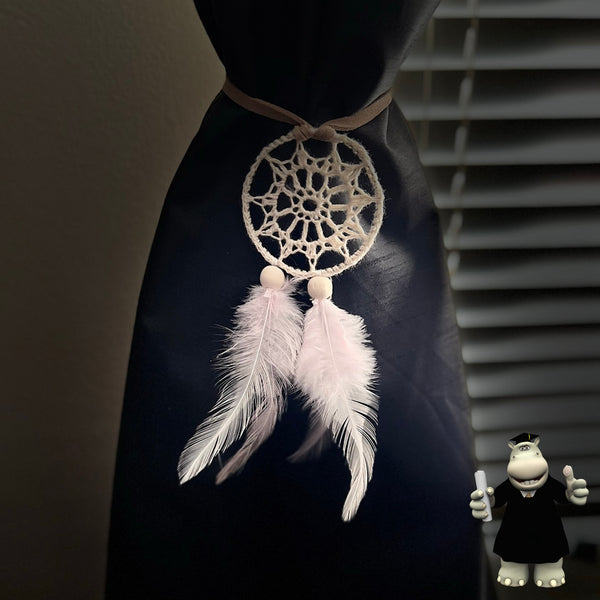 PINK CURTAIN TIE EMBROIDERED DREAM CATCHER