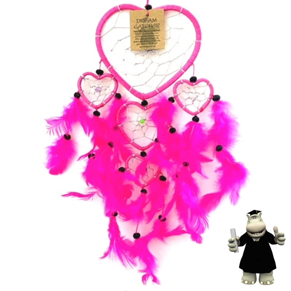 PINK HEART SHAPED DREAM CATCHER